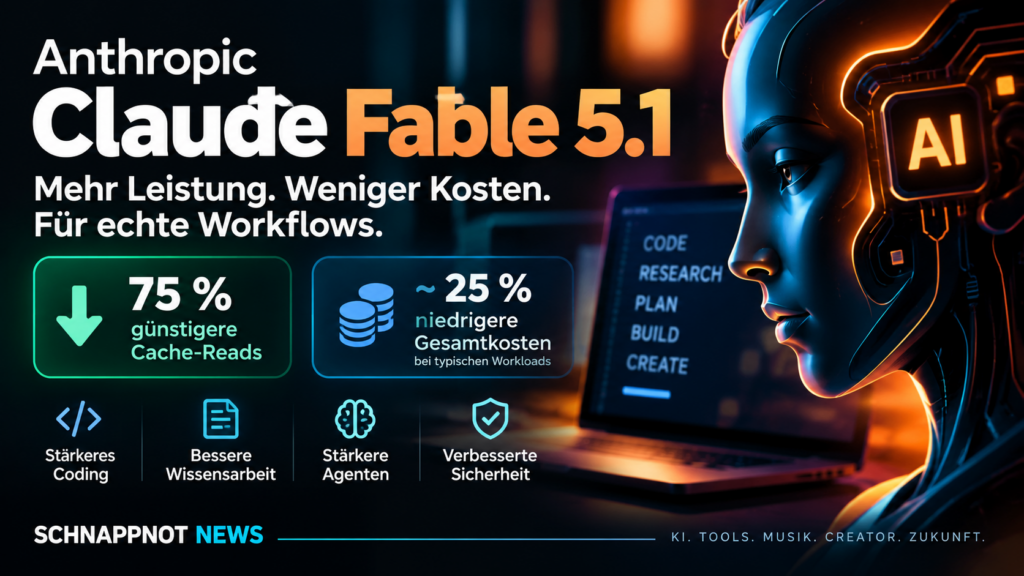 16:9, modernes futuristisches KI-Arbeitsstudio mit mehreren schwebenden Arbeitsfenstern, Code, Recherche, Dokumenten und Agenten-Workflows, farbig, kontrastreich, hochwertige Tech-Ästhetik, keine Markenlogos, keine echten Personen, kein Zufallstext